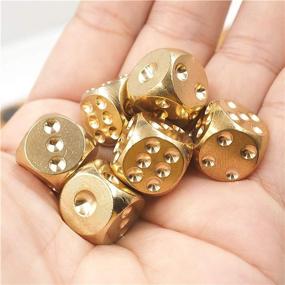 img 2 attached to 🎲 Metal Brass Dice Set, 6PCS D6 13mm for Tabletop Games, XMXIAYUN Poker Party Toy with Portable Case – Perfect Gift for Men, Boyfriends