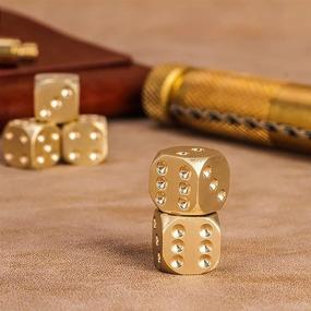 img 1 attached to 🎲 Metal Brass Dice Set, 6PCS D6 13mm for Tabletop Games, XMXIAYUN Poker Party Toy with Portable Case – Perfect Gift for Men, Boyfriends