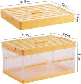 img 2 attached to 📦 Folding Plastic Containers - Collapsible Storage Bins with Lids - Clear Latch Storage Box with Handle - 22QT Yellow