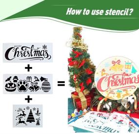 img 1 attached to 🖌️ 22pcs Reusable Home Sign Stencils: Enhance Your Wood Painting with Welcome, Snow, and Merry Christmas Templates for Porch Signs