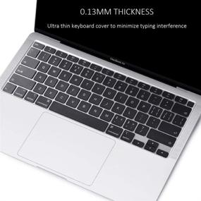 img 2 attached to 🔆 Transparent Clear Ultra Thin Keyboard Cover Skin for MacBook Air 13 inch 2021 2020 Model A2337 Apple M1 Chip and A2179 with Touch ID Keyboard Accessories - Soft-touch TPU Protector in U.S Layout