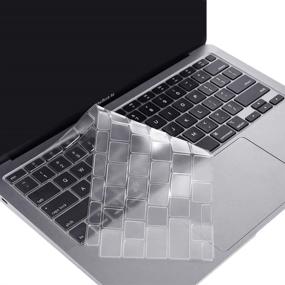 img 4 attached to 🔆 Transparent Clear Ultra Thin Keyboard Cover Skin for MacBook Air 13 inch 2021 2020 Model A2337 Apple M1 Chip and A2179 with Touch ID Keyboard Accessories - Soft-touch TPU Protector in U.S Layout