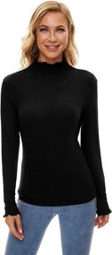 img 3 attached to Black Turtleneck Women Turtle Shirt Sports & Fitness for Cycling