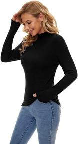 img 1 attached to Black Turtleneck Women Turtle Shirt Sports & Fitness for Cycling