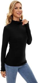 img 2 attached to Black Turtleneck Women Turtle Shirt Sports & Fitness for Cycling
