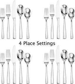 img 2 attached to 🍽️ Quality Meets Elegance: Mikasa 5084358 20 Piece Stainless Flatware - An Essential Set for Your Dining Table