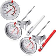 🌡️ stainless steel instant read thermometer - 2 inch dial, 7.8 or 11.8 inch long stem fry thermometer with metal retaining clip and 2 plastic sleeves (7.8 inch) logo