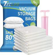 teclife vacuum storage bags 7 pack: jumbo & medium sizes, space saver sealer bags with travel hand pump - perfect for storing blankets, clothes, bedding, comforters, and pillows logo