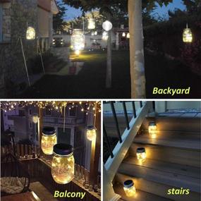 img 2 attached to 🌞 Illuminate Your Courtyard: 6-Pack Waterproof Dracarys Mason Jar Lights - Perfect for Gardens, Christmas Decor & Outdoor Lighting - Solar Powered with Hangers for Regular Mouth Jars