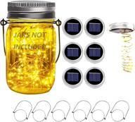 🌞 illuminate your courtyard: 6-pack waterproof dracarys mason jar lights - perfect for gardens, christmas decor & outdoor lighting - solar powered with hangers for regular mouth jars логотип