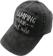 hhnlb unisex camping hair don't care 1 vintage jeans baseball cap - classic cotton dad hat adjustable plain cap - trendy outdoor apparel логотип