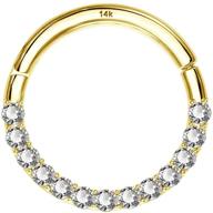 💍 cocharm 14k solid gold seamless nose ring 16g septum and 18g segment ring set for body piercing logo
