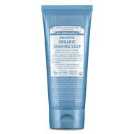 🪒 dr. bronner's organic shaving soap - unscented, 7 ounce: certified organic, sugar and shikakai powder, soothes and moisturizes for close, comfortable shave on face, underarms, and legs logo