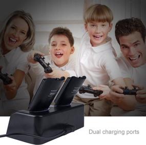 img 1 attached to 🔌 Dual Charger Dock for Wii Remote: TechKen Docking Station with 2 Rechargeable Batteries - Compatible with Nintendo Wii Remote Control