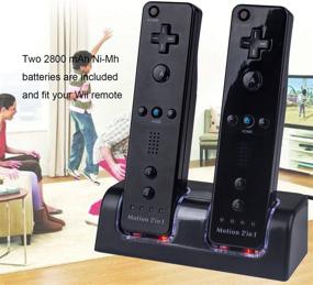 img 2 attached to 🔌 Dual Charger Dock for Wii Remote: TechKen Docking Station with 2 Rechargeable Batteries - Compatible with Nintendo Wii Remote Control