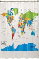 skl home world map shower curtain - multicolored, 70x72 inches logo