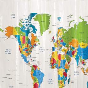 img 1 attached to SKL HOME World Map Shower Curtain - Multicolored, 70x72 inches