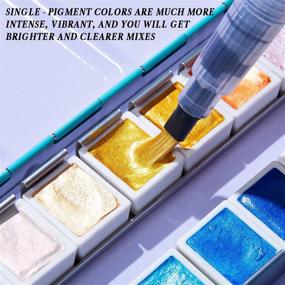 img 2 attached to 🎨 Apolo Arte Metallic Watercolor Paint Set - 24 Premium Glitter Watercolors - Water Coloring Palette for Adults - Metallic Watercolor Paints