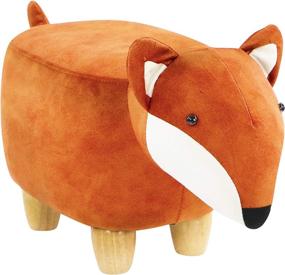 img 4 attached to 🦊 Get Comfy with CRITTER SITTERS 11-in. Mini Ottoman: Fox Animal Shape, Tan