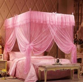 img 3 attached to Занавеска для кровати Princess Pink Canopy - 👑 Mengersi драпировочные шторы для девочек (размер Queen, розовый)