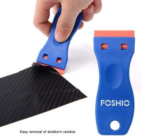 img 1 attached to 🪒 FOSHIO Plastic Razor Blade Scraper: Includes 2PCS Scraper Tool and 100PCS Blades for Efficient Gasket, Labels and Adhesive Removal on Windows and Glass