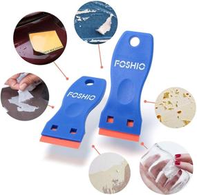 img 3 attached to 🪒 FOSHIO Plastic Razor Blade Scraper: Includes 2PCS Scraper Tool and 100PCS Blades for Efficient Gasket, Labels and Adhesive Removal on Windows and Glass