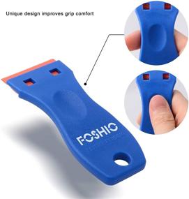 img 2 attached to 🪒 FOSHIO Plastic Razor Blade Scraper: Includes 2PCS Scraper Tool and 100PCS Blades for Efficient Gasket, Labels and Adhesive Removal on Windows and Glass