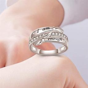 img 2 attached to 💍 Кольцо Обнимашки "Достаточно Меня": Кольцо из Стерлингового Серебра для Заручин, Обещаний и Лучшей Подруги с Кристаллами Циркония для Женщин - Милый и Изящный Способ Борьбы с Тревогой и Проявлением Любви - Доступно в Размерах с 5 по 12.