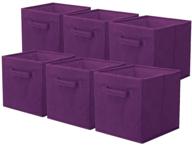 shellkingdom storage bins - foldable fabric cubes and organizer drawers for closet and toy storage (6 pack, purple) logo