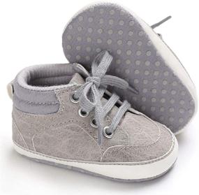 img 2 attached to Meckior Sequin Canvas Sneakers for Baby Girls and Boys with Soft Anti-Slip Sole, High Top Ankle, Unisex, Ideal for Toddler First Walking, Prewalker Crib and Denim Shoes