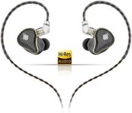 🎧 hidizs ms4 hifi наушники внутриканальные мониторы - премиальные гибридные четырехполосные наушники с четырьмя драйверами iem для чистого и детализированного hi-res звука, съемный кабель, шумоизолирующая наушник система (черные). логотип