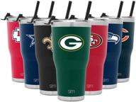 🥤 classic insulated stainless steel travel mug - simple modern nfl 30oz tumbler with flip lid and straw logo