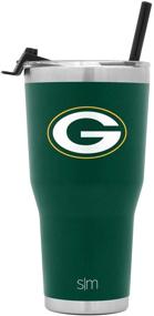 img 3 attached to 🥤 Classic Insulated Stainless Steel Travel Mug - Simple Modern NFL 30oz Tumbler with Flip Lid and Straw