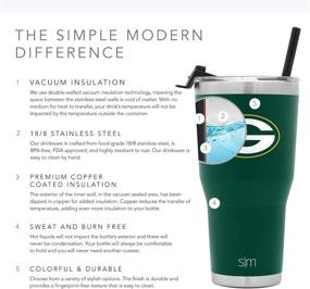 img 2 attached to 🥤 Classic Insulated Stainless Steel Travel Mug - Simple Modern NFL 30oz Tumbler with Flip Lid and Straw