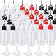 🎨 pack of 30 precision tip applicator bottles, hnyyzl 30ml/1oz translucent glue bottles with needle tips, including 5 bonus mini funnels, ideal for diy quilling crafts, acrylic painting in red, black, and white logo