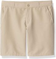 👖 chaps boys' school uniform flat front performance shorts logo