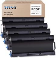 🖨️ teino 4 pack pc501 compatible fax cartridge for brother fax-575 printer (black) logo