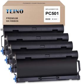 img 1 attached to 🖨️ TEINO 4 Pack PC501 Compatible Fax Cartridge for Brother FAX-575 Printer (Black)