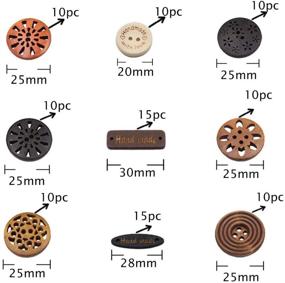 img 2 attached to 🧵 Set of 100 Assorted Wood Buttons - Black, Brown, and Beige - 4 Hole Mixed Sewing Art DIY Craft Supplies Kit with Storage Box