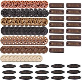 img 1 attached to 🧵 Set of 100 Assorted Wood Buttons - Black, Brown, and Beige - 4 Hole Mixed Sewing Art DIY Craft Supplies Kit with Storage Box