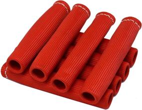 img 1 attached to 🔥 High-Performance Spark Plug Wire Boot Heat Shield | 1,200 Degrees Protector Sleeve | Braided Cover | Compatible with Car, Truck, Hot Rod, Street Rod, Race Car | SBC, BBC, SBF, BBF | Set of 8 (6" Long) | Red