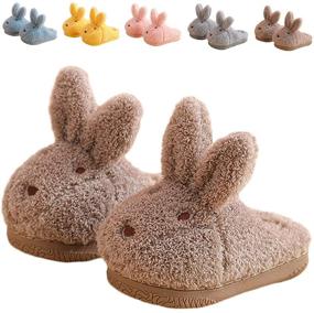 img 4 attached to Adorable Bunny Slippers for Toddler Girls 🐰 and Boys - ZHENTAO Winter Indoor Fluffy Shoes