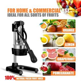 img 1 attached to 🍊 Gowintech Heavy-Duty Cast Iron Hand Press Manual Citrus Juice Squeezer - Orange, Lemon, Lime, Grapefruit, Pomegranate Fruit (Black)