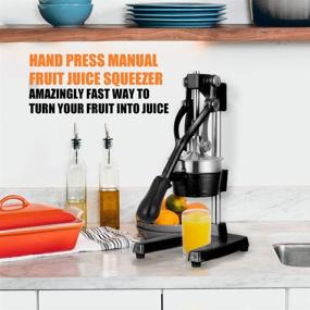 img 3 attached to 🍊 Gowintech Heavy-Duty Cast Iron Hand Press Manual Citrus Juice Squeezer - Orange, Lemon, Lime, Grapefruit, Pomegranate Fruit (Black)