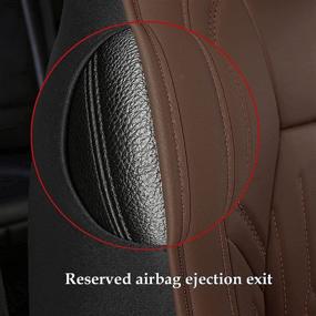 img 1 attached to 🚗 Viyato Car Leather Cushion Cover: Full Set Brown Seat Covers for 5-Seater Vehicles - Year Round Comfort & Style!