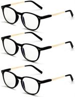 👓 tr90 computer blue light blocking reading glasses - 3 pack for women and men logo