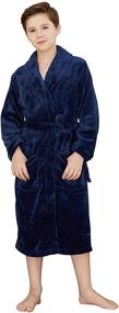 img 3 attached to WORW Solid Robes Bathrobe Large