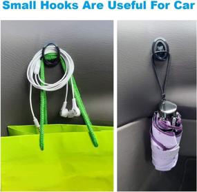 img 2 attached to Black Plastic Mini Hanger for Mask - Car 🔑 Dashboard Hook Holder with Multi Storage | Hypersonic Car Accessories (2PCS)