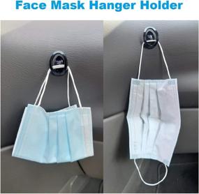 img 3 attached to Black Plastic Mini Hanger for Mask - Car 🔑 Dashboard Hook Holder with Multi Storage | Hypersonic Car Accessories (2PCS)