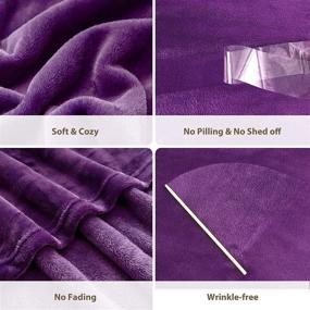 img 3 attached to 👾 VEEYOO Purple Flannel Fleece Blanket Twin Size - Lightweight Super Soft Bed Throws and Couch Blankets for Teens Boys Girls (60x80 Inch) - Fuzzy & Plush Luxury Throws and Blankets